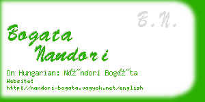 bogata nandori business card